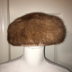 Vintage Lora Genuine Mink Fur Hat